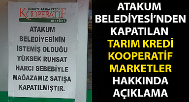 Atakum Belediyesi'nden KapananTarım Kredi Kooperatifi Marketleri Hakkında Açıklama