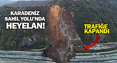 Karadeniz Sahil Yolu’nda heyelan!
