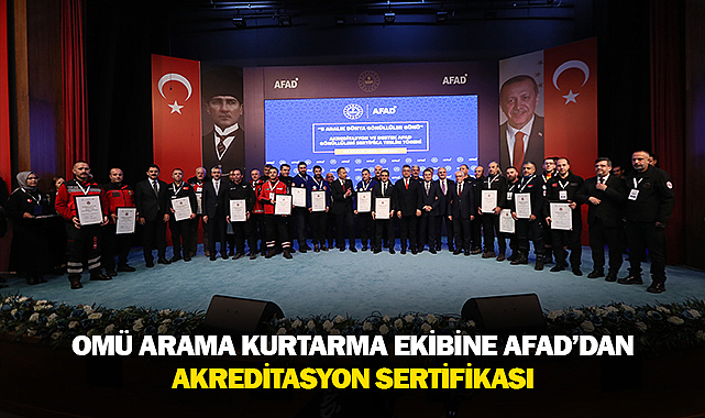 OMÜ Arama Kurtarma Ekibine AFAD’dan Akreditasyon Sertifikası