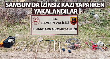 Samsun'da İzinsiz Kazı Yaparken Yakalandılar