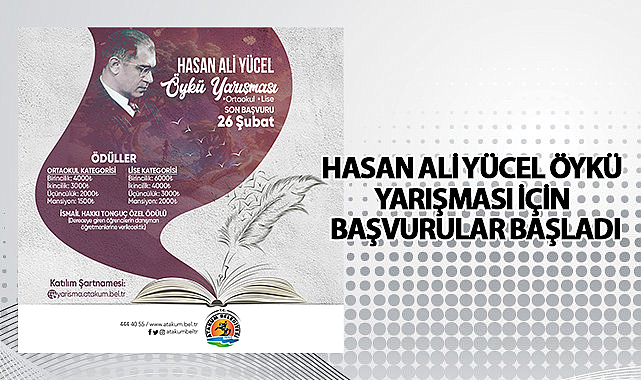 Atakum Belediyesi 1. Hasan Ali Yücel Öykü Yarışması başvuruları başladı