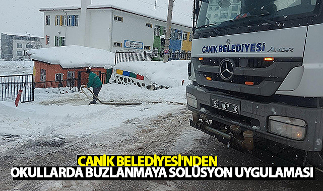 Canik Belediyesi'nden Okullarda Buzlanmaya Solüsyon Uygulaması