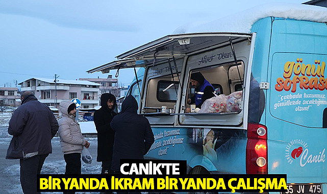 Canik'te Bir Yanda İkram Bir Yanda Çalışma