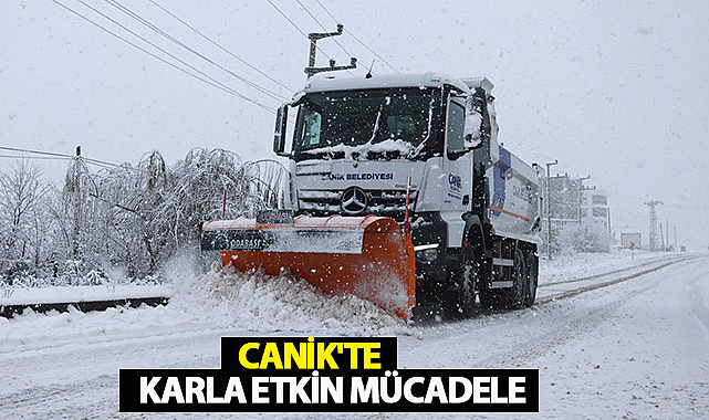 Canik'te Karla Etkin Mücadele
