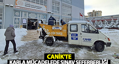 Canik'te Karla Mücadelede Sınav Seferberliği