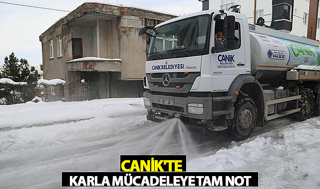 Canik'te Karla Mücadeleye Tam Not