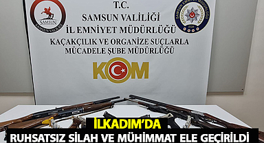 İlkadım’da Ruhsatsız Silah ve Mühimmat Ele Geçirildi
