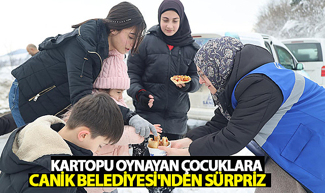 Kartopu Oynayan Çocuklara Canik Belediyesi'nden Sürpriz