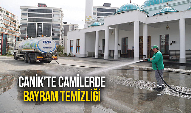 Canik'te Camilerde Bayram Temizliği