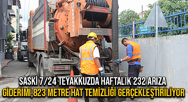 SASKİ 7/24 Teyakkuzda Haftalık 232 Arıza Giderimi, 823 Metre Hat Temizliği Gerçekleştiriliyor