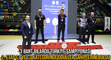 3 Bant Bilardo Türkiye Şampiyonası 2. Etap C1 ve C2 Kategorinde Ödüller Sahiplerini Buldu