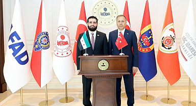 İçişleri Bakanı Yerlikaya, Suriyeli Mevkidaşı Hattab ile Bir Araya Geldi