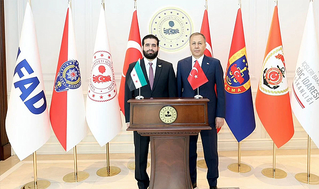 İçişleri Bakanı Yerlikaya, Suriyeli Mevkidaşı Hattab ile Bir Araya Geldi