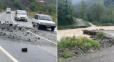 Giresun’da sel ve heyelan: Mahsur kalan 10 kişi kurtarıldı
