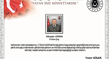 Uzman Çavuş Hüseyin Günay görev başında şehit oldu