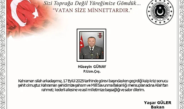 Uzman Çavuş Hüseyin Günay görev başında şehit oldu