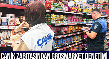 Canik Zabıtasından Grosmarket Denetimi