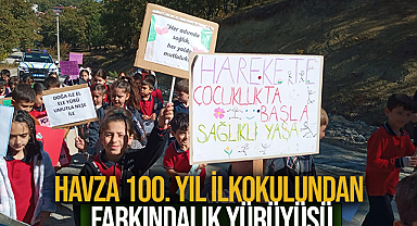 Havza 100. Yıl İlkokulundan Farkındalık Yürüyüşü