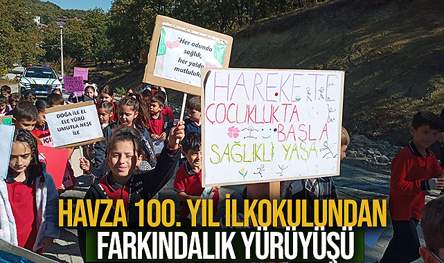 Havza 100. Yıl İlkokulundan Farkındalık Yürüyüşü