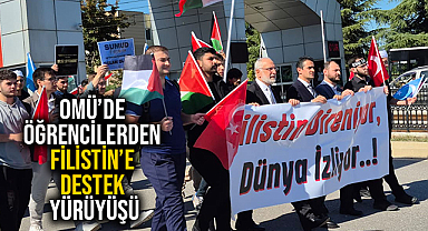 OMÜ’de Öğrencilerden Filistin’e Destek Yürüyüşü