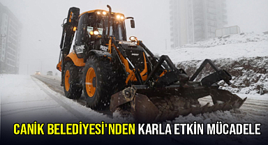 Canik Belediyesi'nden Karla Etkin Mücadele