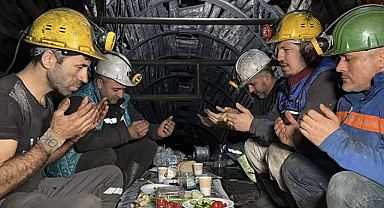 Maden işçileri yerin 120 metre altında ilk sahurlarını yaptı