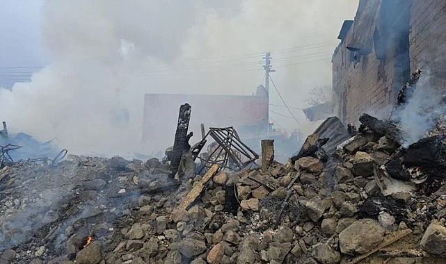 Bolu'da korkutan yangın: 5 ev ve 8 samanlık küle döndü