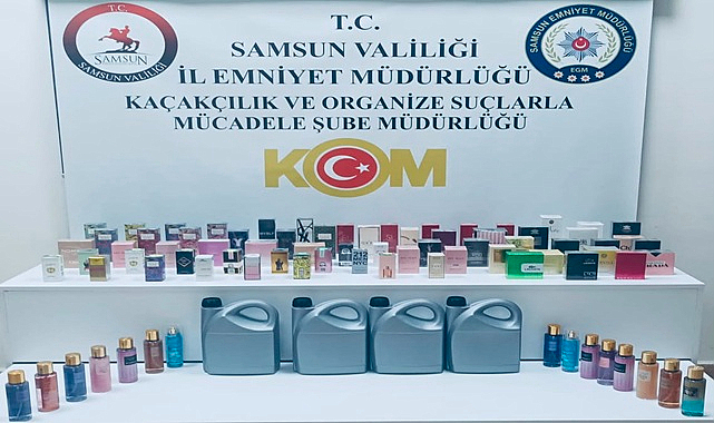 Samsun’da Kaçak Parfüm ve Etil Alkol Ele Geçirildi