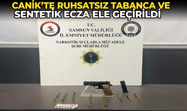 Canik'te Ruhsatsız Tabanca Ve Sentetik Ecza Ele Geçirildi