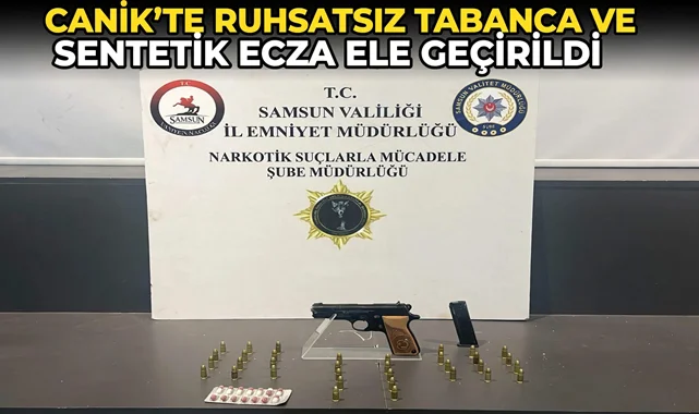 Canik'te Ruhsatsız Tabanca Ve Sentetik Ecza Ele Geçirildi